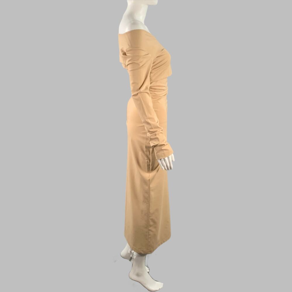 SS23 1990 Re-issue Size 6 Beige Viscose Blend Strapless Crop Top Dress Set - Picture 4 of 10